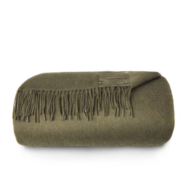 Alison at Home Heritage Cashmere Throw Moss Homeware