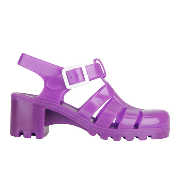 JuJu Women's Babe Heeled Jelly Sandals - Fluro Purple - FREE UK Delivery