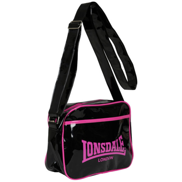 Lonsdale East West Contrast Trim Messenger Bag Pink Womens