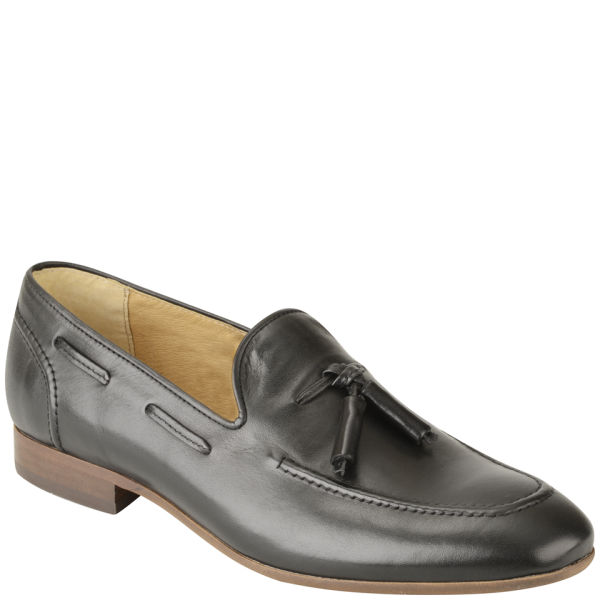 Hudson London Men's Pierre Leather Tassel Loafers - Black | FREE UK ... Hudson London Men's Pierre Leather Tassel Loafers - Black: Image 3