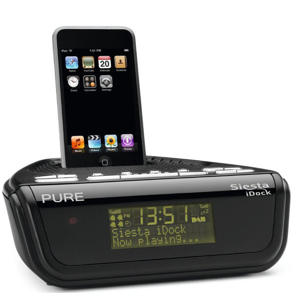 Pure Siesta iDock DAB Clock Radio Black Electronics
