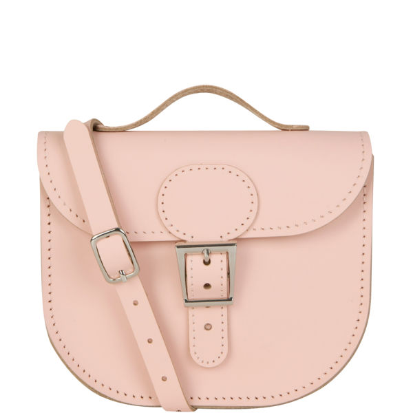 Brit-Stitch Leather Half Pint Shoulder Bag - Chinz Rose (Strap On Side ...