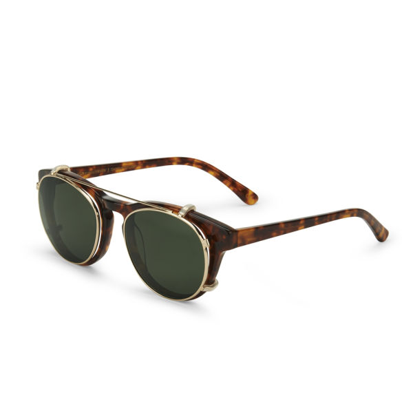 Han Kjobenhavn Men's 'Timeless' Handmade Sunglasses - Amber Clip-On ...
