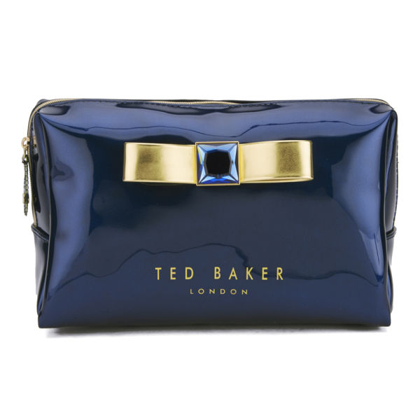 Ted Baker Women's Giller Bow Metallic Large Wash Bag Navy