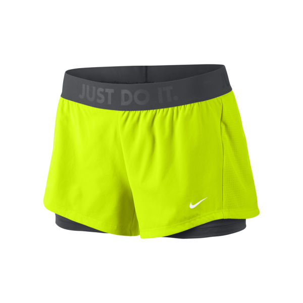 Nike Women's Nike Circuit 2 in 1 Woven Shorts - Volt Green/Black Sports ...