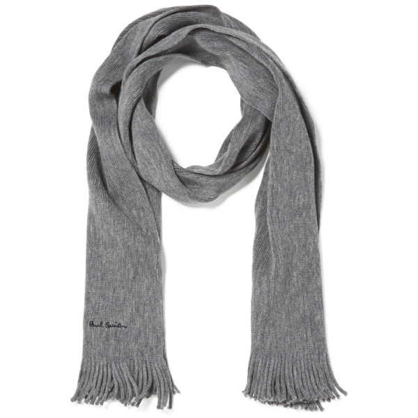 Paul Smith Accessories Men's Plain Wool Scarf - Grey - Free UK Delivery ...