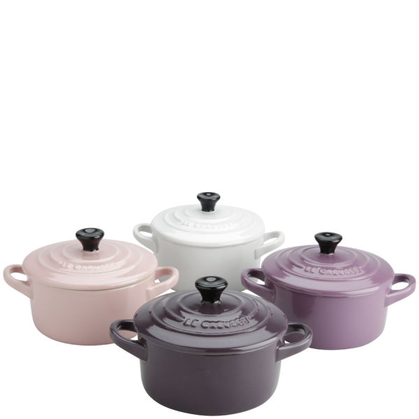 Le Creuset Set of 4 Mini Casserole Dishes - Glamour Almond, Pink, Mauve ...