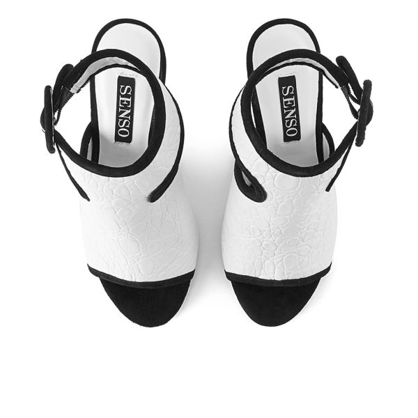 Senso Women's Talia I Croc Leather/Suede Heels - White | FREE UK ...