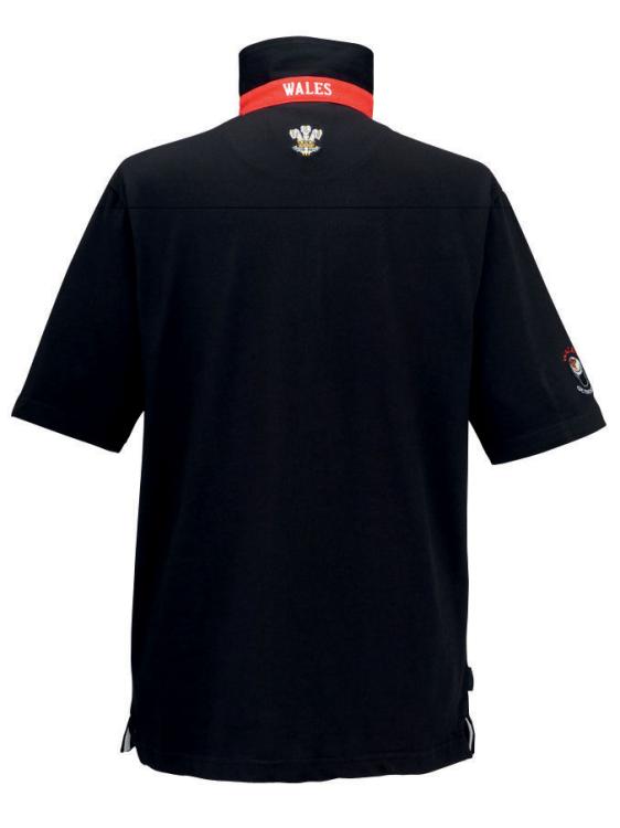 Cotton Traders Mens Guinness Wales Rugby Shirt SS Black Sports