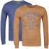 Brave Soul Men's Sebubla 2-Pack Crew Neck Sweat Jumpers-Mustard / Denim Marl Brave Soul Men's Sebubla 2-Pack Crew Neck Sweat Jumpers-Mustard / Denim Marl