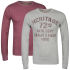 Brave Soul Men's Sebubla 2-Pack Crew Neck Sweat Jumpers-Grey Marl / Burgundy Brave Soul Men's Sebubla 2-Pack Crew Neck Sweat Jumpers-Grey Marl / Burgundy