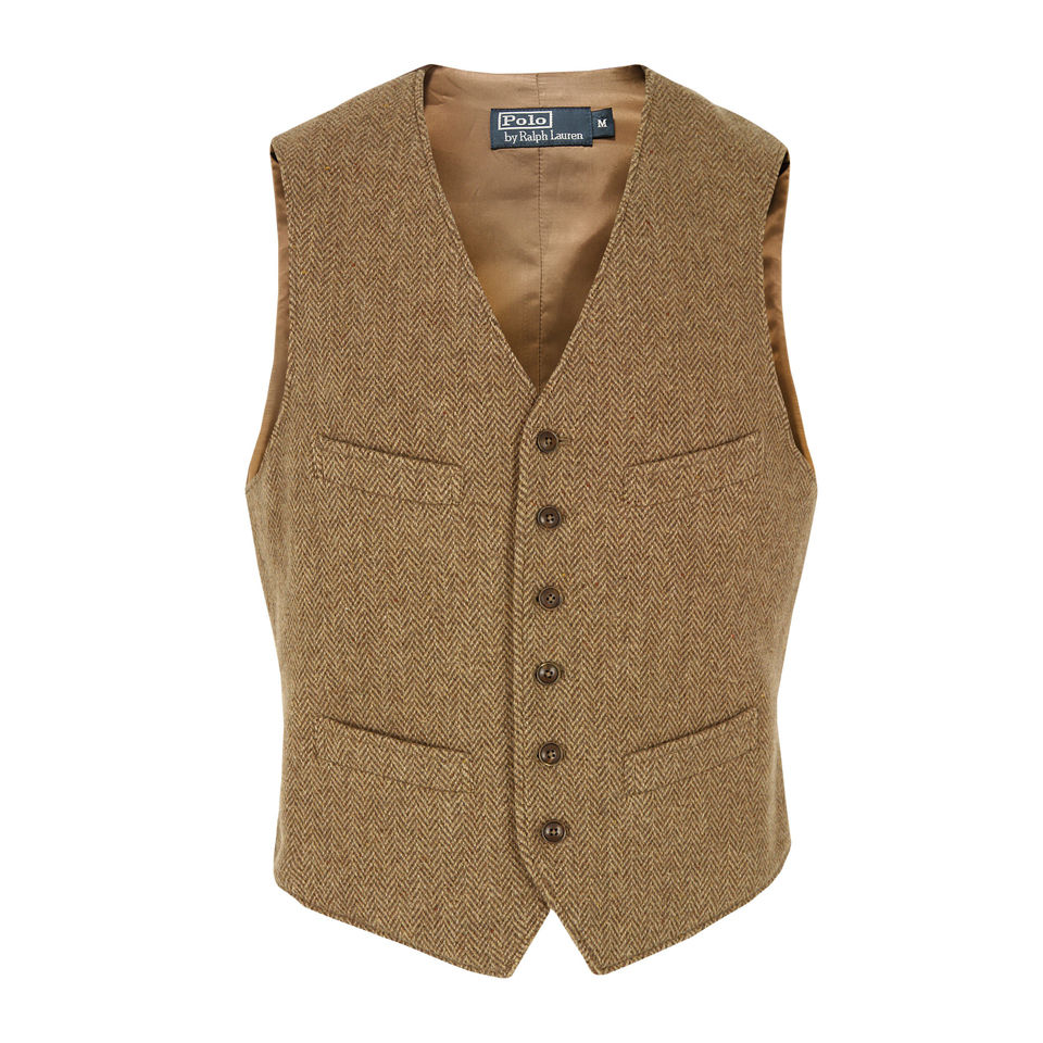 Polo Ralph Lauren Men's Mayfield Tweed Vest - Brown - Free UK Delivery ...