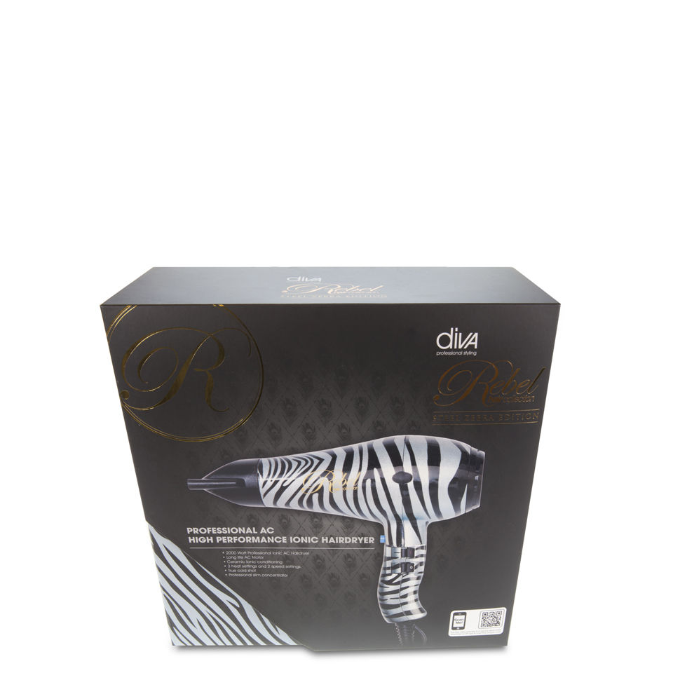 Diva Professional Rebel Ac Dryer Steel Zebra Edition Lookfantastic Singapore