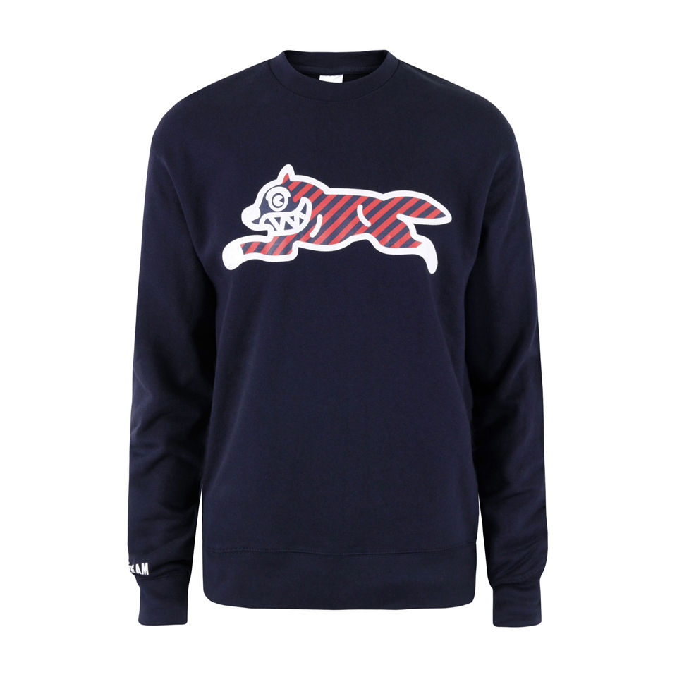 Ice Cream Men's Running Dog Crew Sweat Navy Free UK Delivery over £50