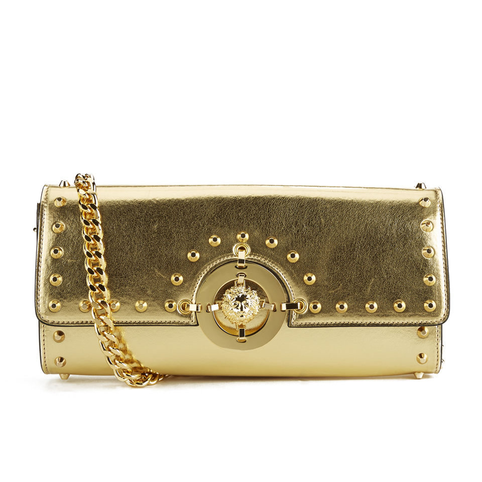 Versus Versace Women's Metalic Hardware Stud Clutch Bag Gold Free