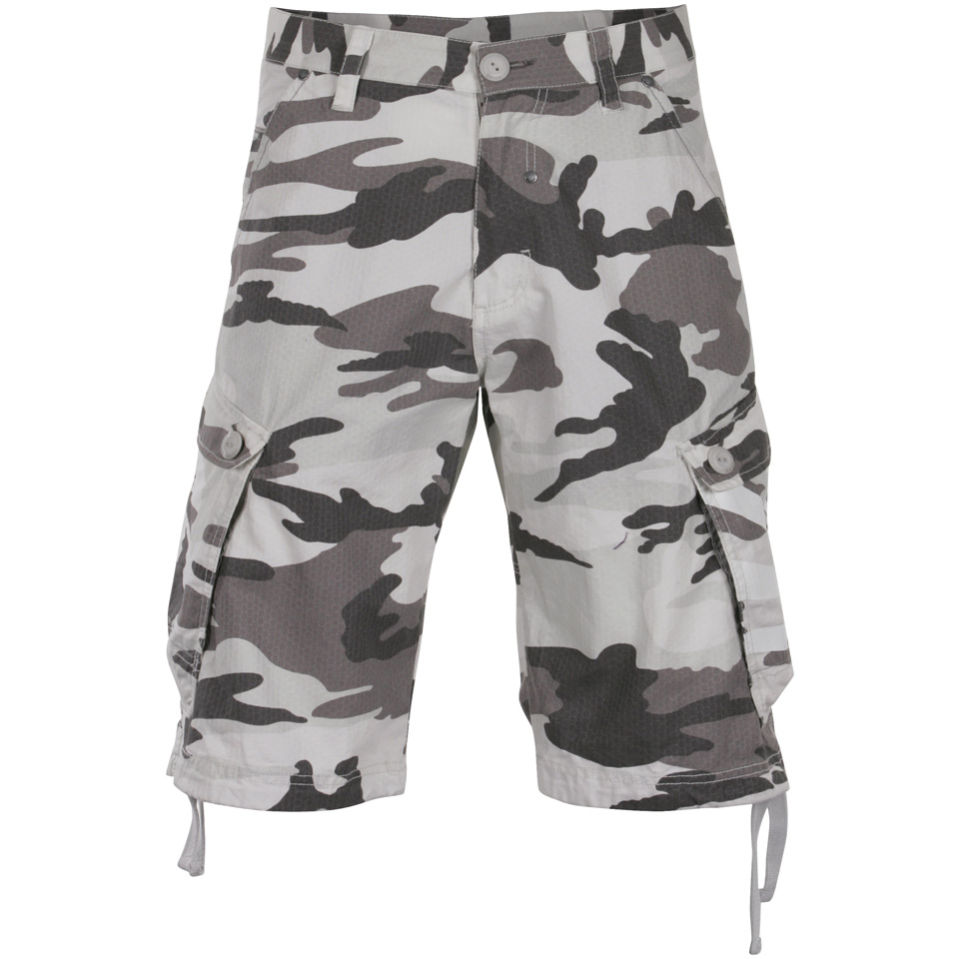 Bench Men S Camo Shorts Frost Grey Mens Clothing Zavvi