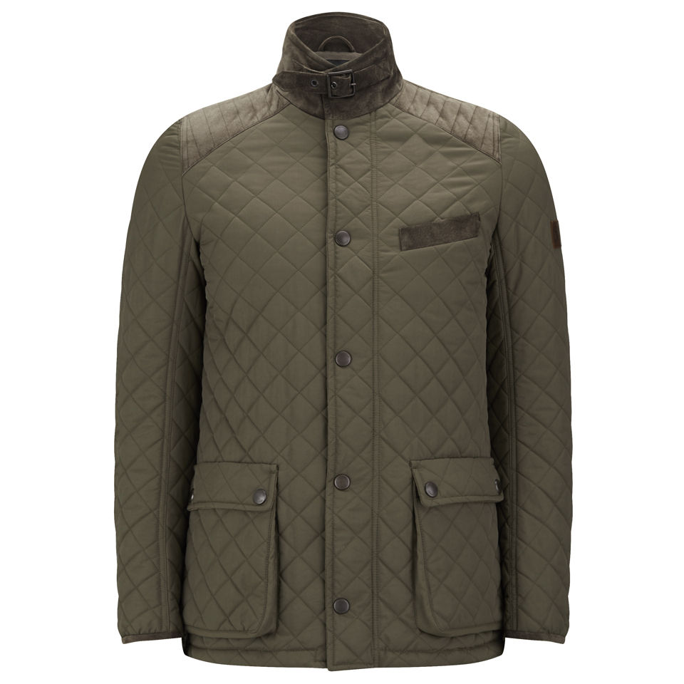 Knutsford Men's Quilted Jacket with Cashmere Blend Lining - Khaki ...