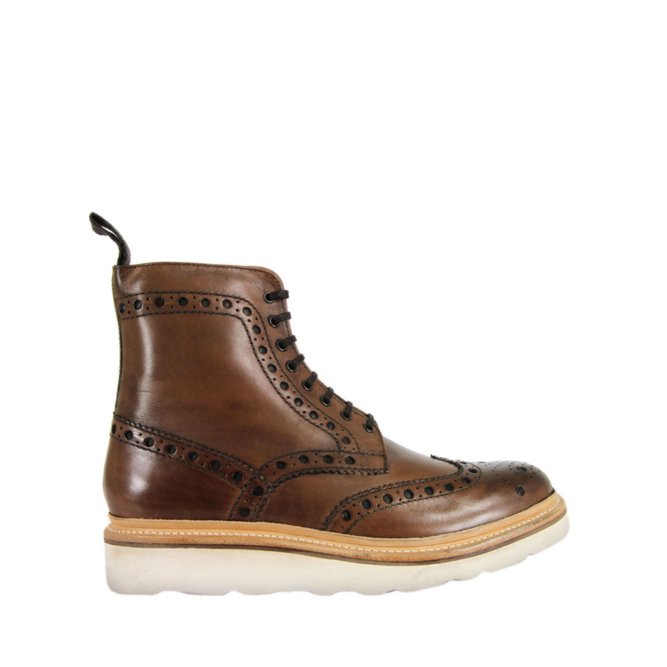 Grenson Men's Fred V Leather Boots - Walnut - Free UK Delivery over £50