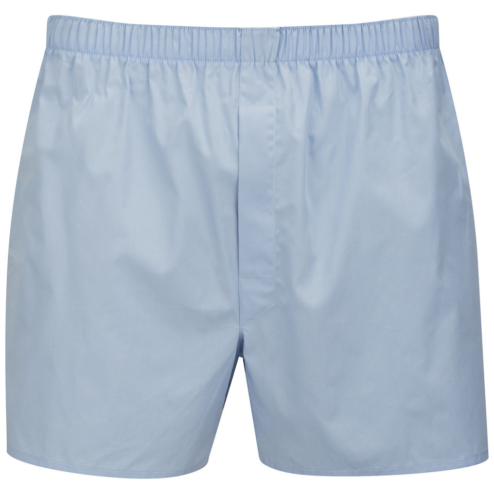 Sunspel Men's Classic Boxer Shorts - Plain Blue - Free UK Delivery over £50