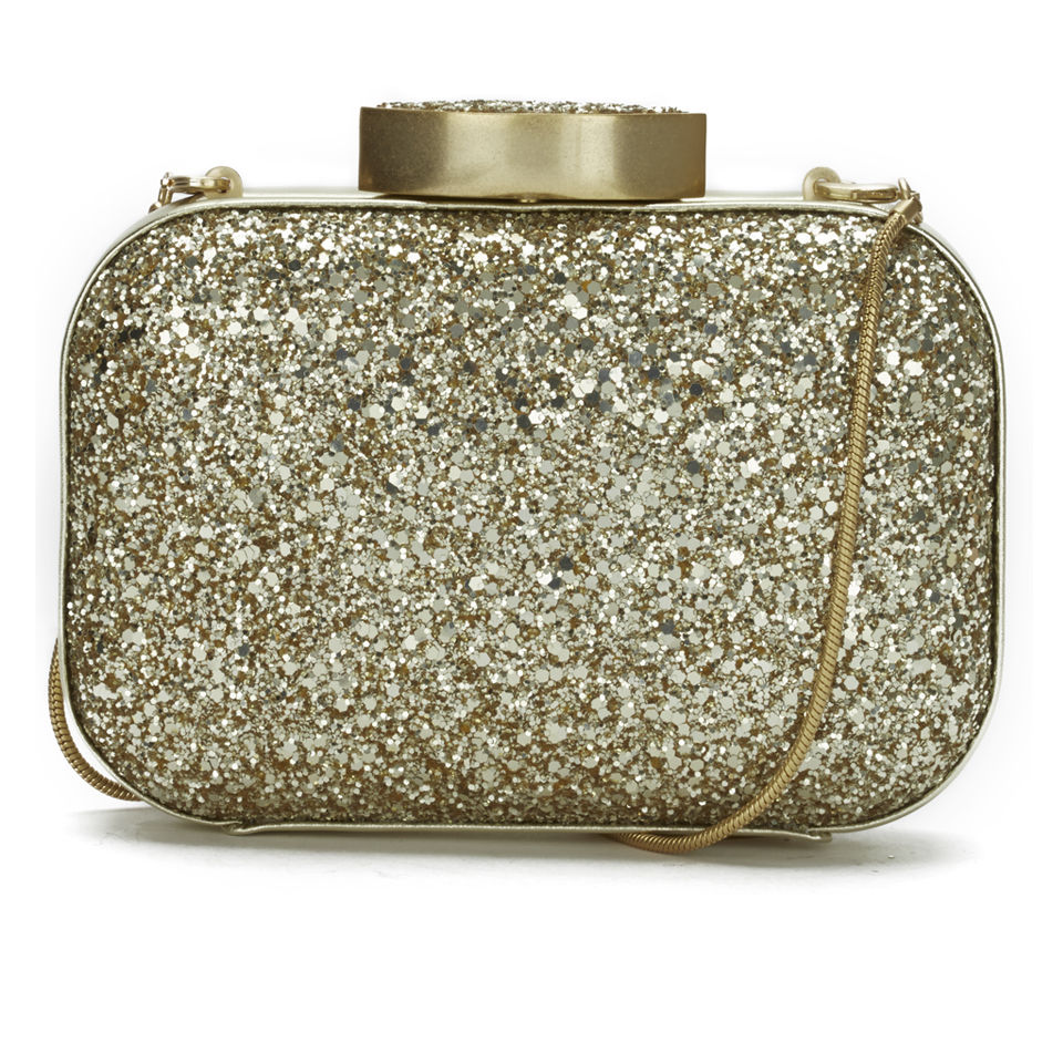 Lulu Guinness Glitter Flossie Clutch Bag - Gold - Free UK Delivery ...