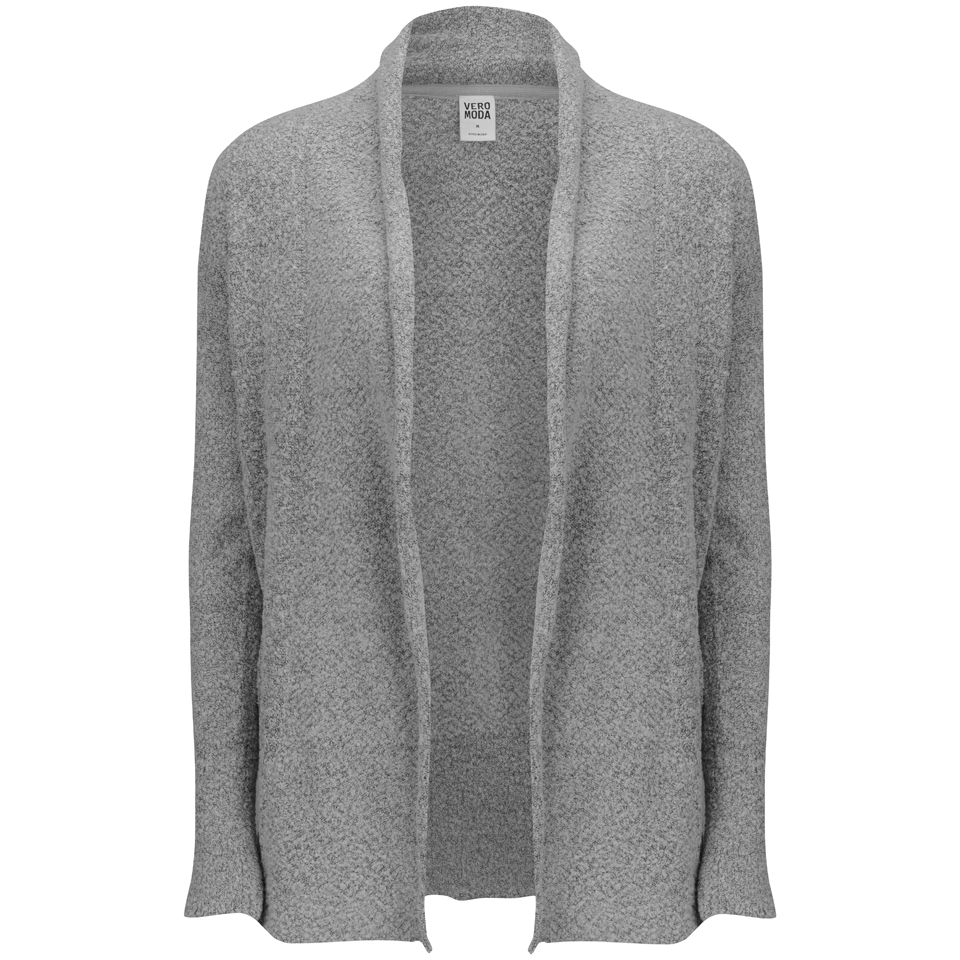 Vero Moda Women's Long Sleeve Open Cardigan Light Grey Melagne Womens