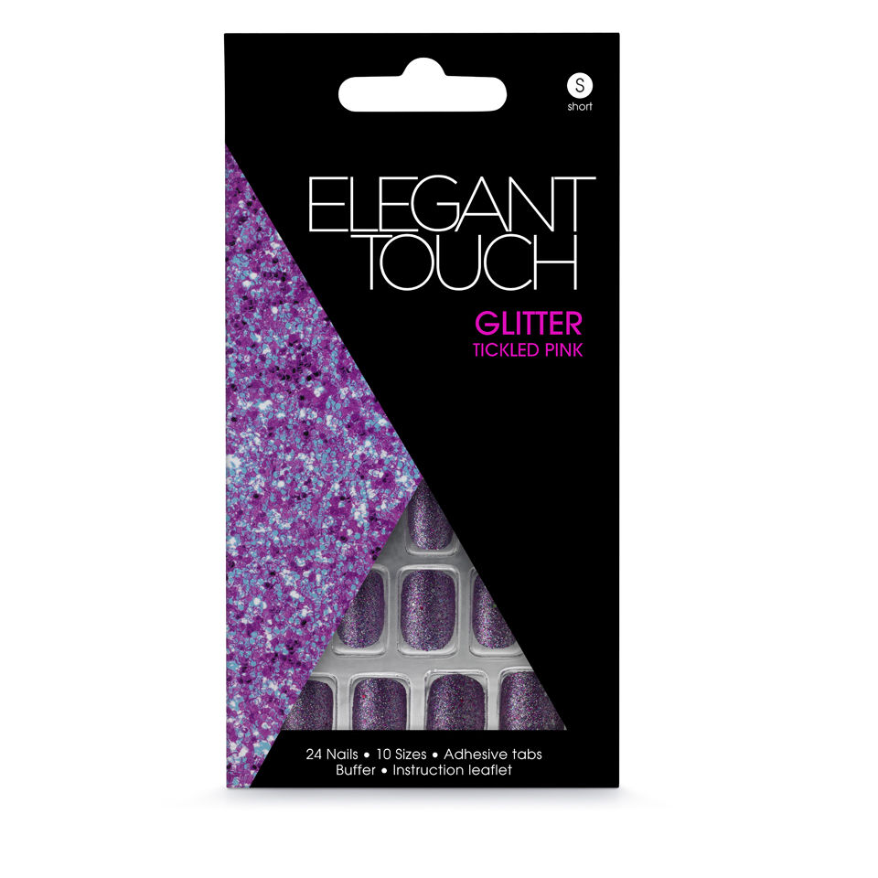 Elegant Touch Glitter Nails - Tickled Pink - LOOKFANTASTIC