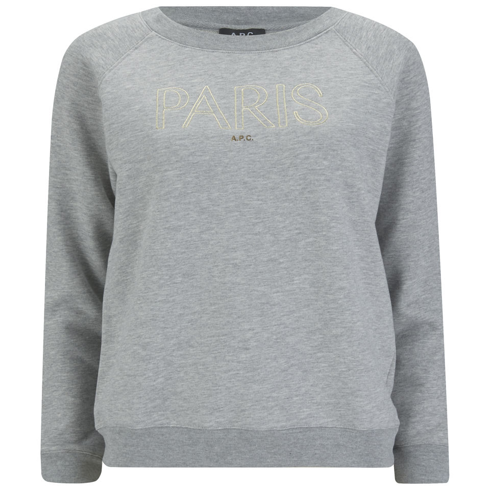 A.P.C. Women's Paris Sweatshirt Grey Free UK Delivery Available