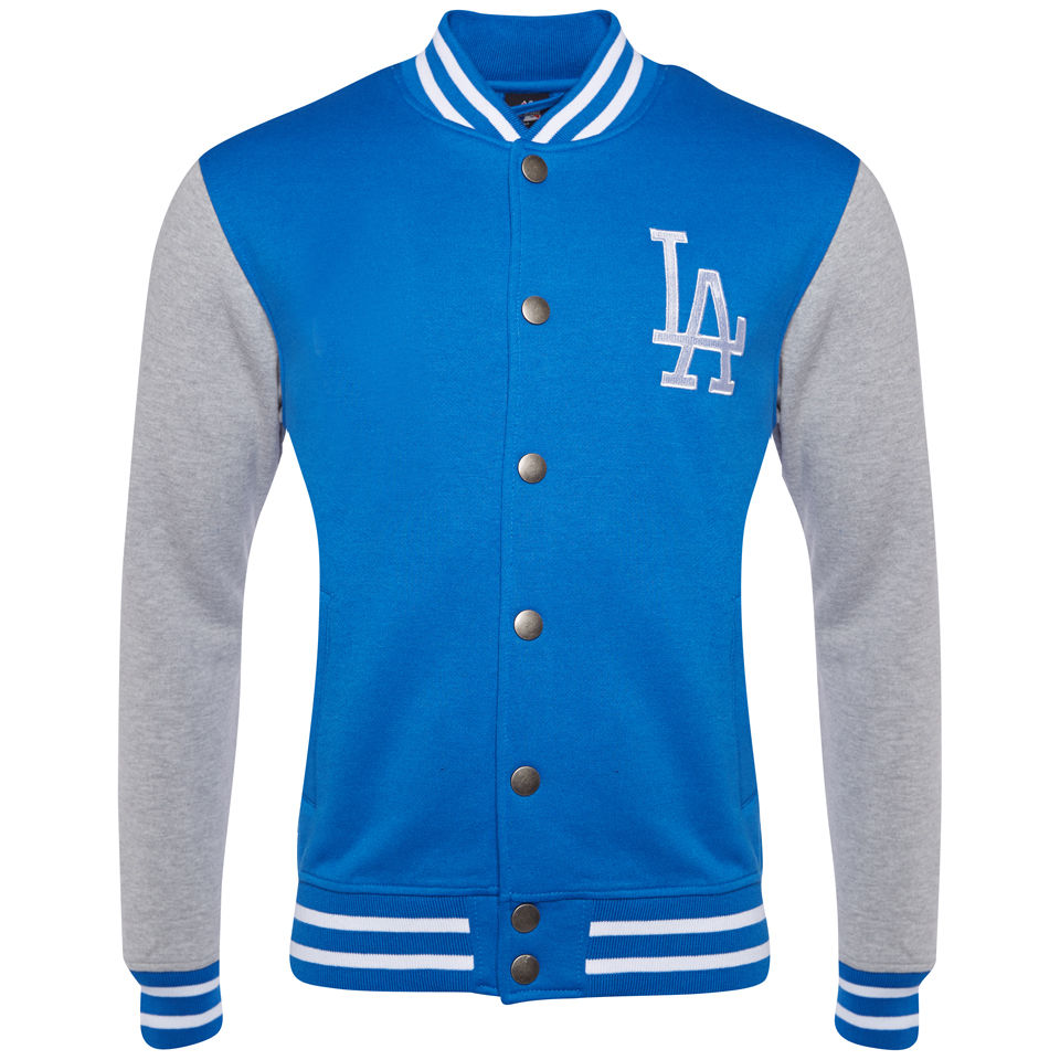 Majestic Men's LA Dodgers Houton Fleece Letterman Jacket - Grey/Blue ...
