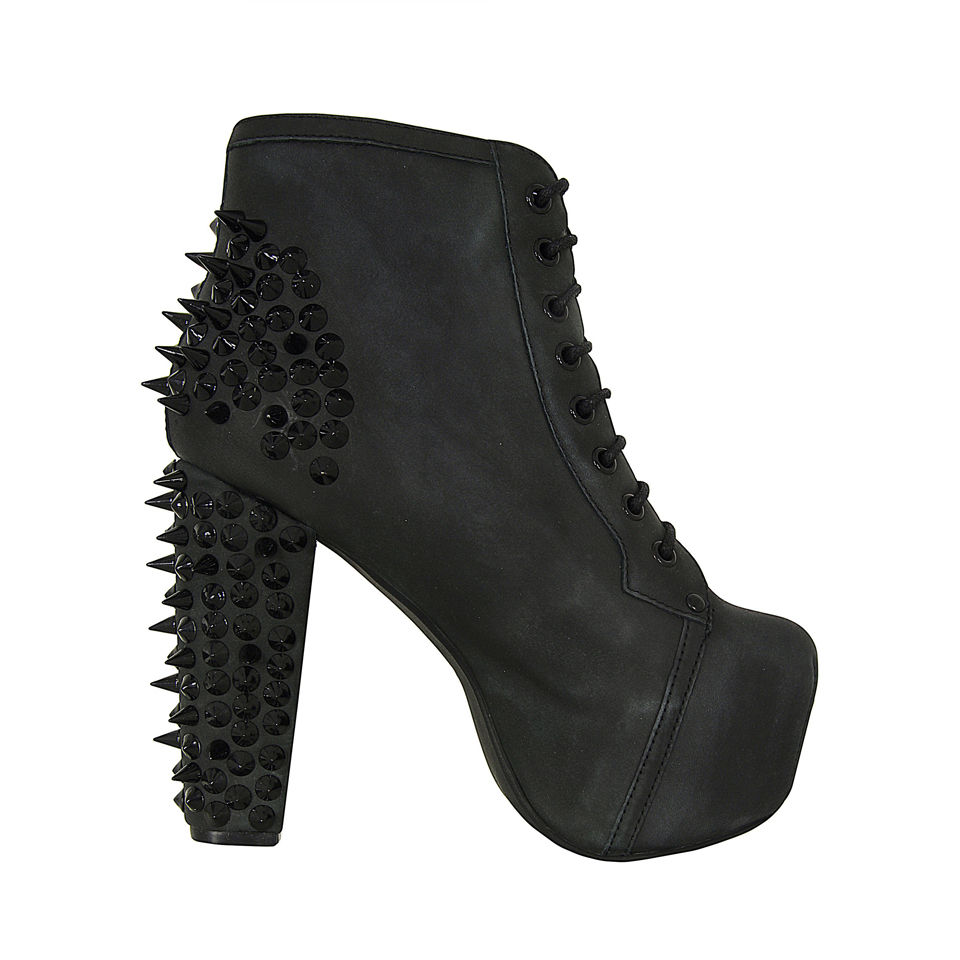 Jeffrey Campbell Women's Lita Spike Shoes - Black On Black - Free UK ...