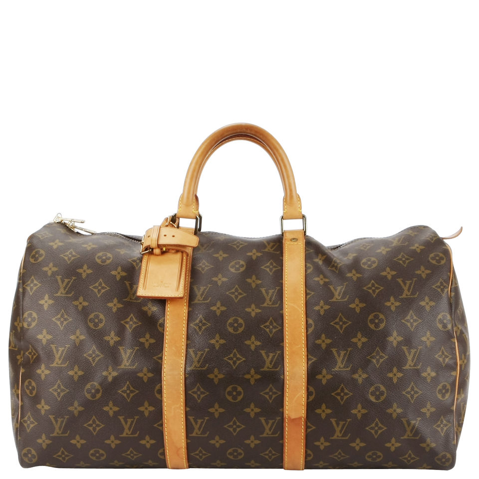 Louis Vuitton Keepall 50 Canvas/Leather Travel Bag - Brown