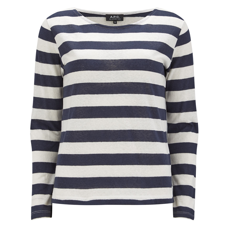 A.P.C Women's Striped Sailor Top - Marine - Free UK Delivery Available