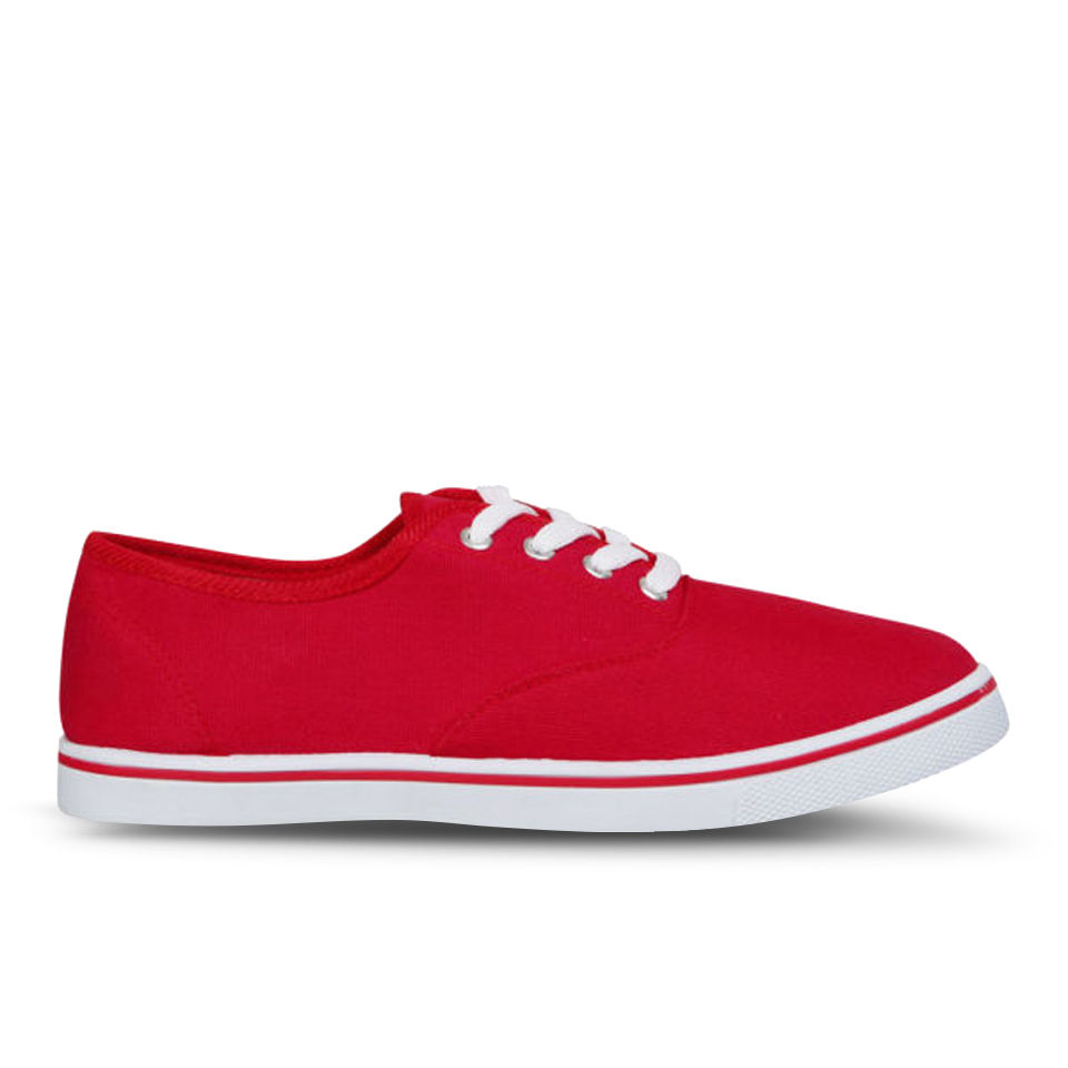 Love Sole Women's Classic Canvas Trainers Red Womens Footwear Zavvi UK