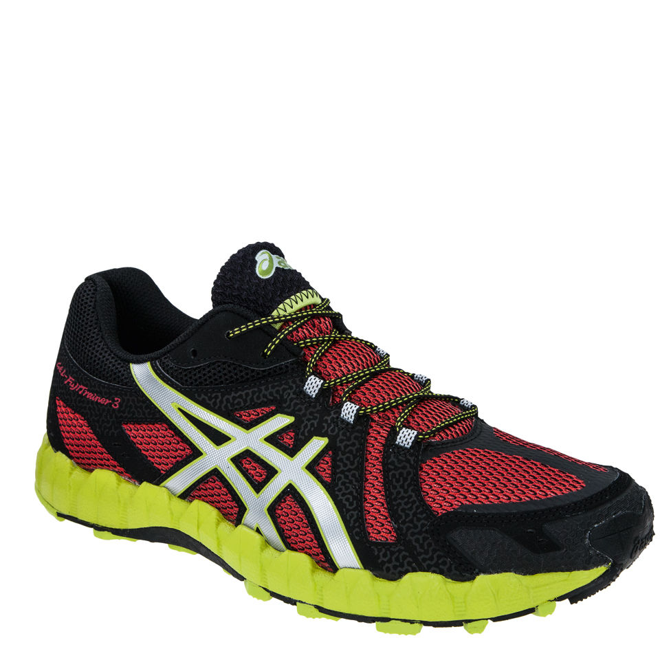 Asics Men's Gel Fuji Trainer 3 Running Trainers - Fire Red/Silver/Lime ...