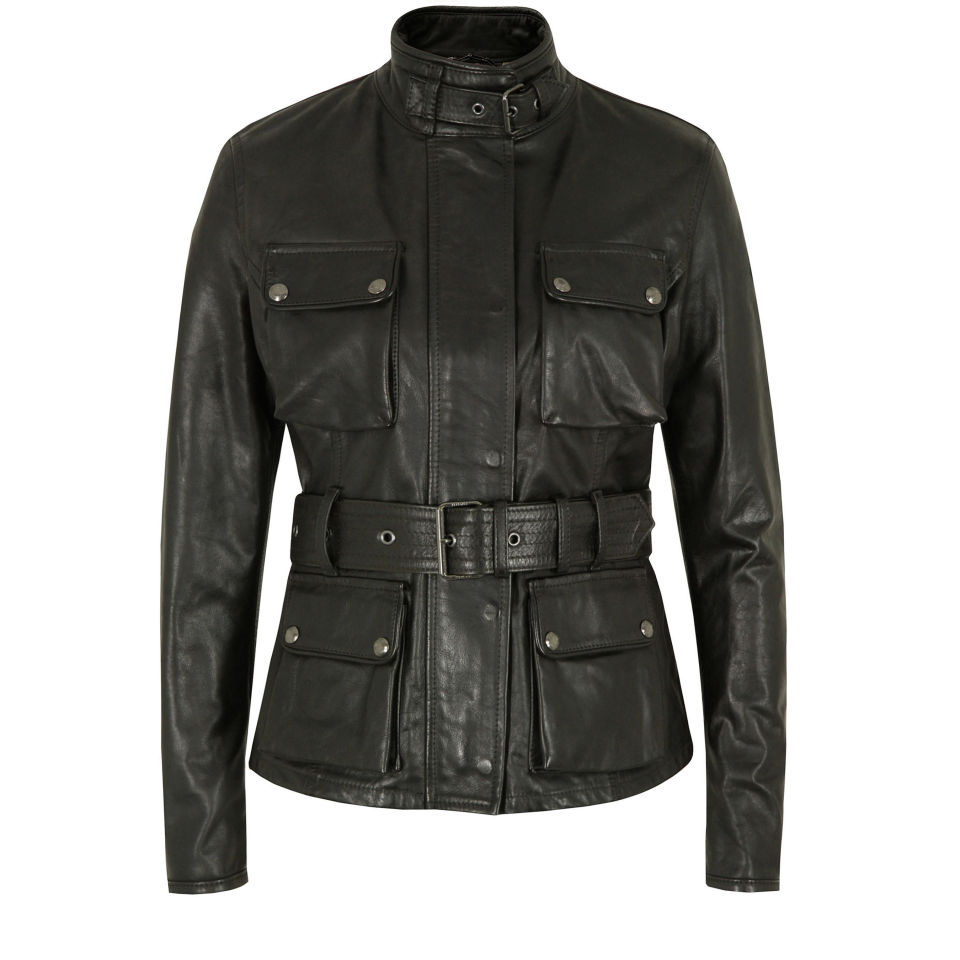 Belstaff Women's Triumph Antique Leather Jacket - Black - Free UK ...