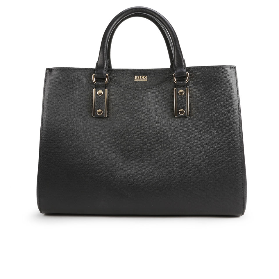 BOSS Hugo Boss Mila Printed Leather Shopper Bag - Black - Free UK ...