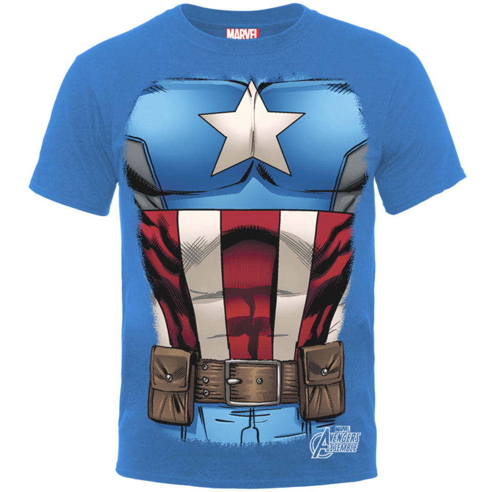 Marvel Avengers Assemble Men's TShirt Captain America Chest Burst