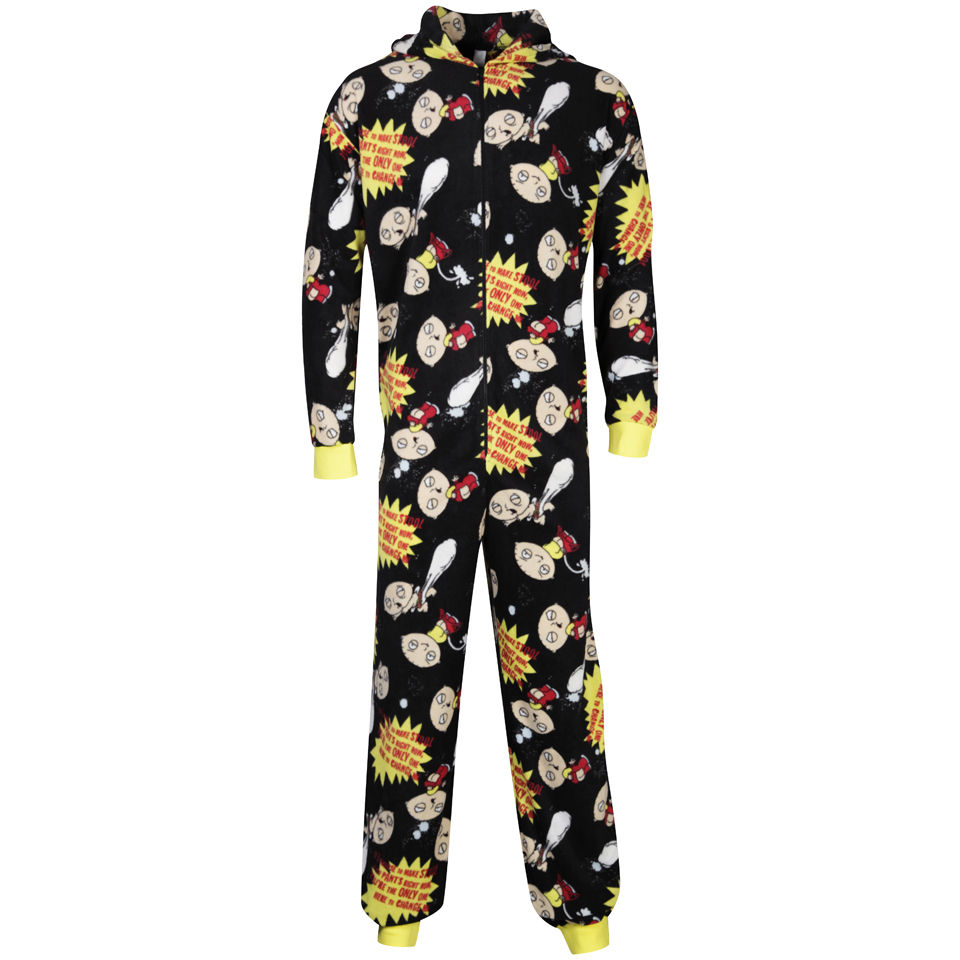 Family Guy Men's Stewie Printed Onesie - Black Clothing | TheHut.com