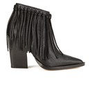 By Malene Birger Women's Ounni Leather Tassel Ankle Boots - Black
