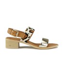 Ravel Women's Columbus Double Strap Mid Heeled Sandals - Leopard