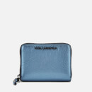 Offerte prezzi Karl lagerfeld women s k/kool small zip wallet - metallic light blue Karl lagerfeld women s k/kool small zip wallet - metallic light blue