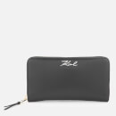 Offerte prezzi Karl lagerfeld women s k/signature zip around wallet - black Karl lagerfeld women s k/signature zip around wallet - black