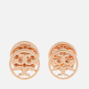 Tory Burch Women's Logo Circle Stud Earrings - Rose Gold