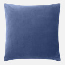 in homeware Feather Filled Velvet Cushion - Blue