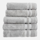 in homeware 100% Egyptian Cotton Pile 5 Piece Towel Bale - Silver