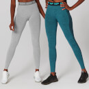 Leggings Curve (confezione da 2 - Argento/Nero) - XS