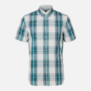 Lacoste Men's Short Sleeve Check Shirt - Green Navy/White
