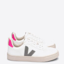 Veja Kids' V-10 Trainers - White/Oxford Grey/Sari