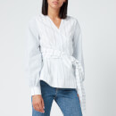 Ganni Women's Shirting Cotton Wrap Shirt - Block Colour