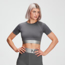 MP Women's Adapt Textured Crop Top- Carbon - XXS