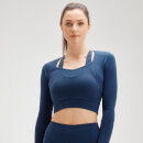 MP Women's Power Long Sleeve Top - Dark Blue - XXS